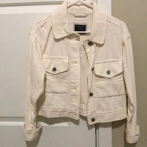 Corduroy White Trucker Jacket